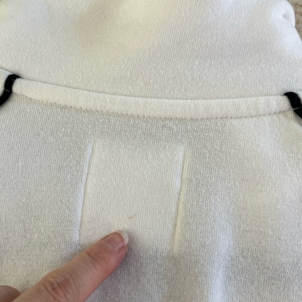 Lazy Sunday Cropped Quarter Zip Pullover Sweatshirt  White Sz Large - Picture 9 of 9